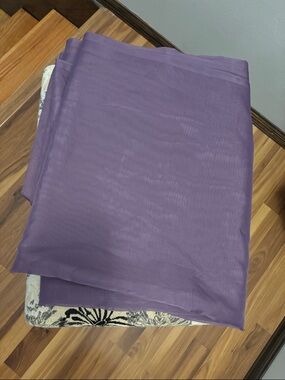Sheer Purple Window Valance Curtain Panel - Lightweight Drapery